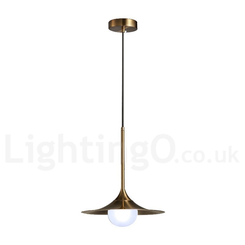 Lampada a sospensione industriale mini 1 luce oro e nero con paralume in vetro trasparente