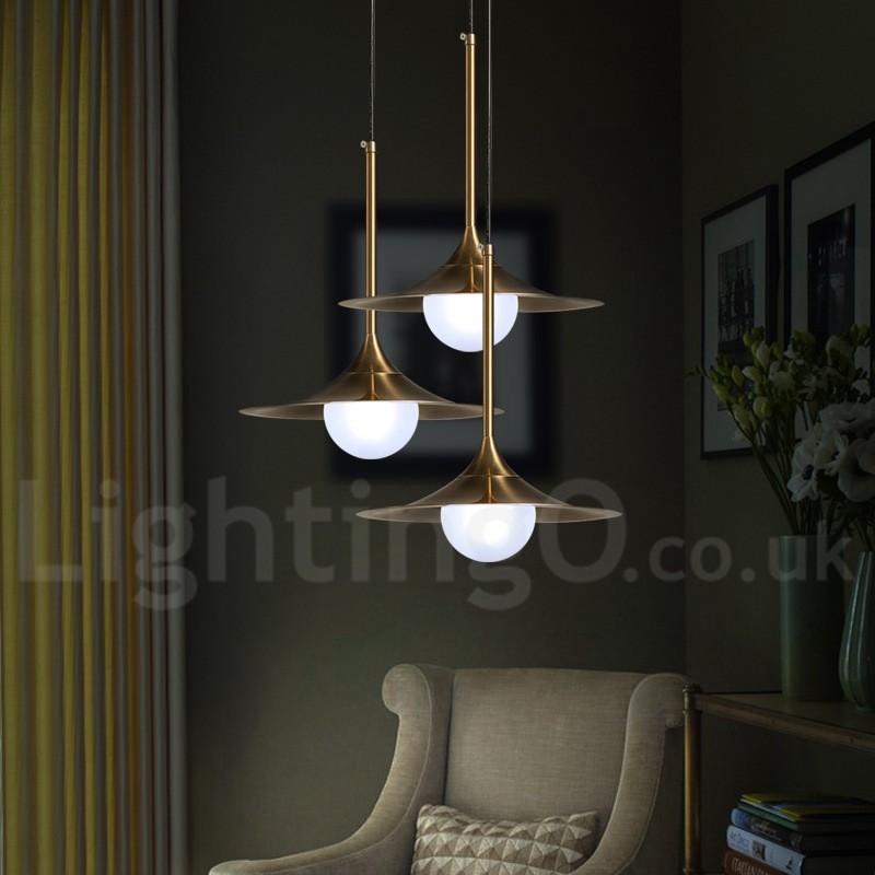 Lampada a sospensione industriale mini 1 luce oro e nero con paralume in vetro trasparente