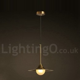 Lampada a sospensione industriale mini 1 luce oro e nero con paralume in vetro trasparente