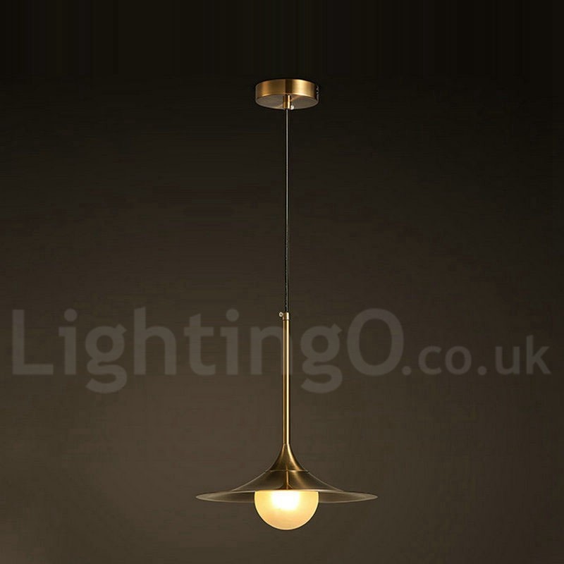 Lampada a sospensione industriale mini 1 luce oro e nero con paralume in vetro trasparente
