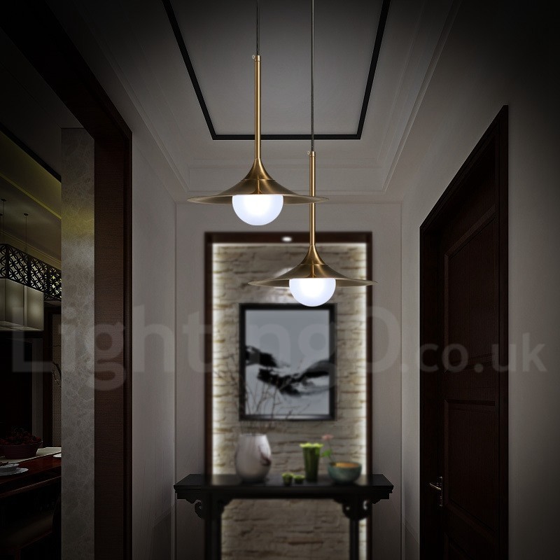 Lampada a sospensione industriale mini 1 luce oro e nero con paralume in vetro trasparente