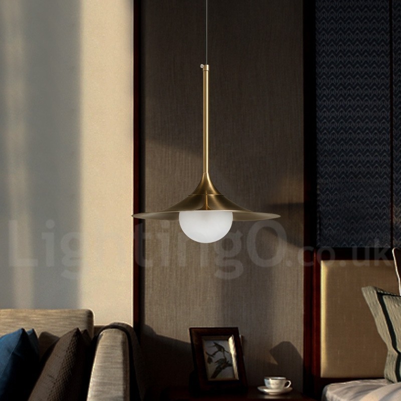 Lampada a sospensione industriale mini 1 luce oro e nero con paralume in vetro trasparente