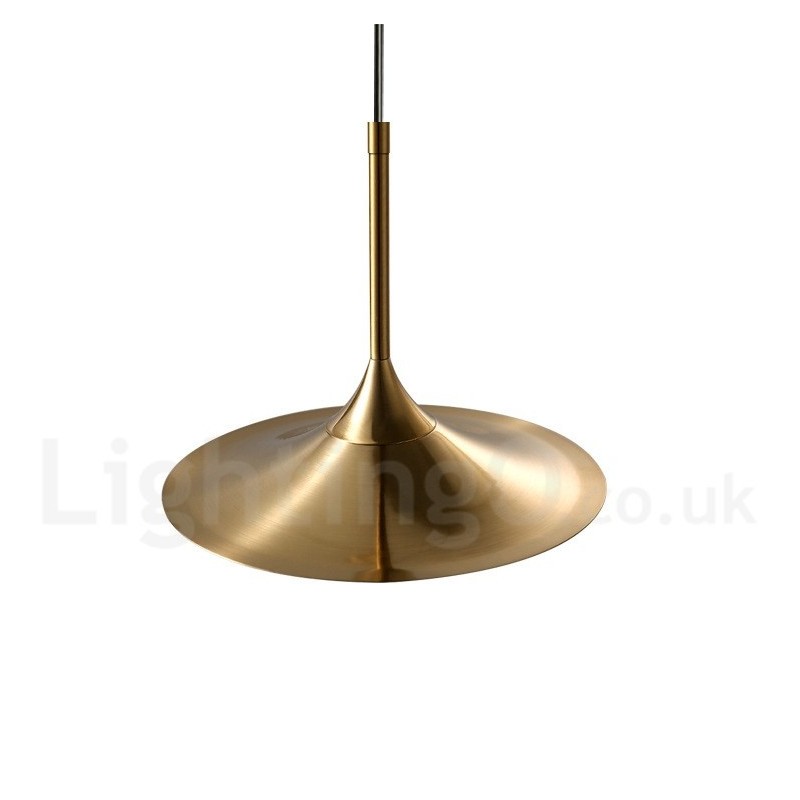 Lampada a sospensione industriale mini 1 luce oro e nero con paralume in vetro trasparente