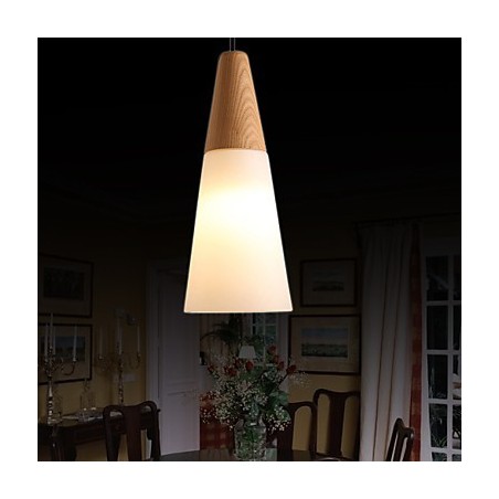 Lampadario mini moderno contemporaneo in legno e bambù 31 cm