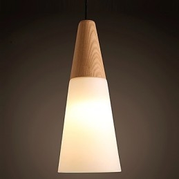 Lampadario mini moderno contemporaneo in legno e bambù 31 cm