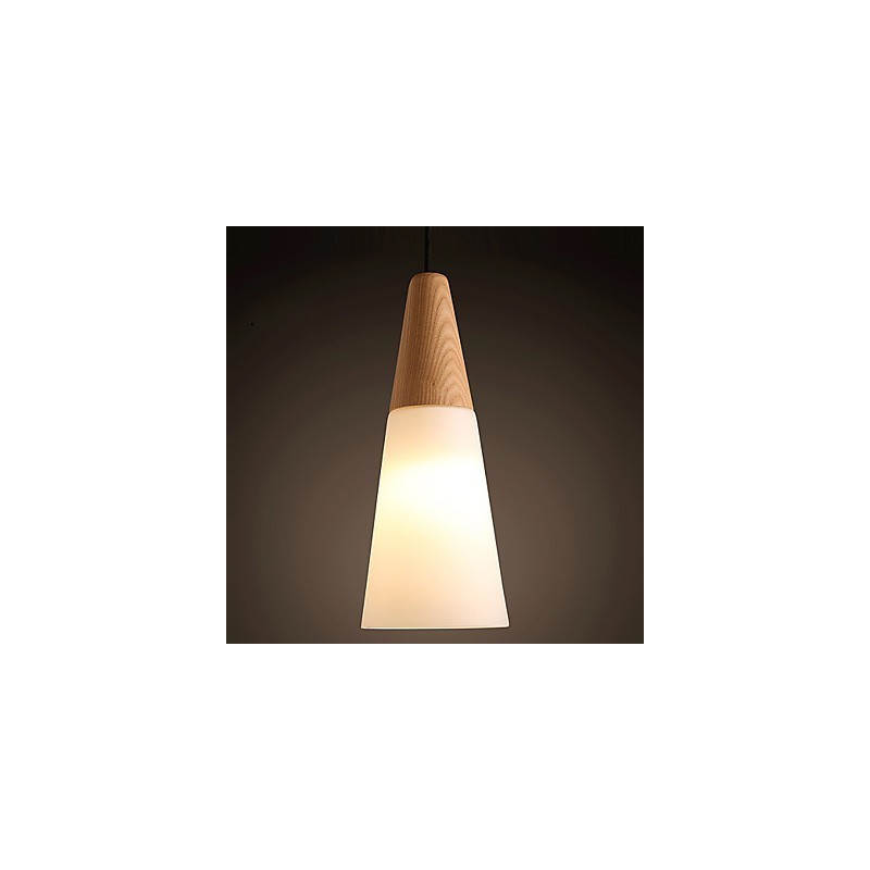Lampadario mini moderno contemporaneo in legno e bambù 31 cm
