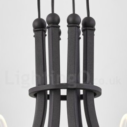 Lampadario nordico postmoderno a 6 luci con paralumi in acrilico, nero
