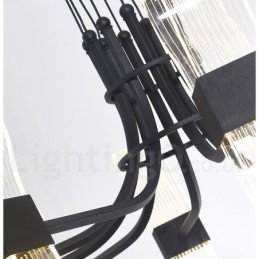 Lampadario nordico postmoderno a 6 luci con paralumi in acrilico, nero
