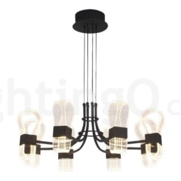 Lampadario di design nordico postmoderno 2021 a 8 luci con paralumi in acrilico nero
