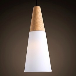 Lampadario mini moderno contemporaneo in legno e bambù 31 cm