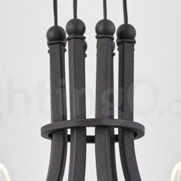 Lampadario di design nordico postmoderno 2021 a 8 luci con paralumi in acrilico nero