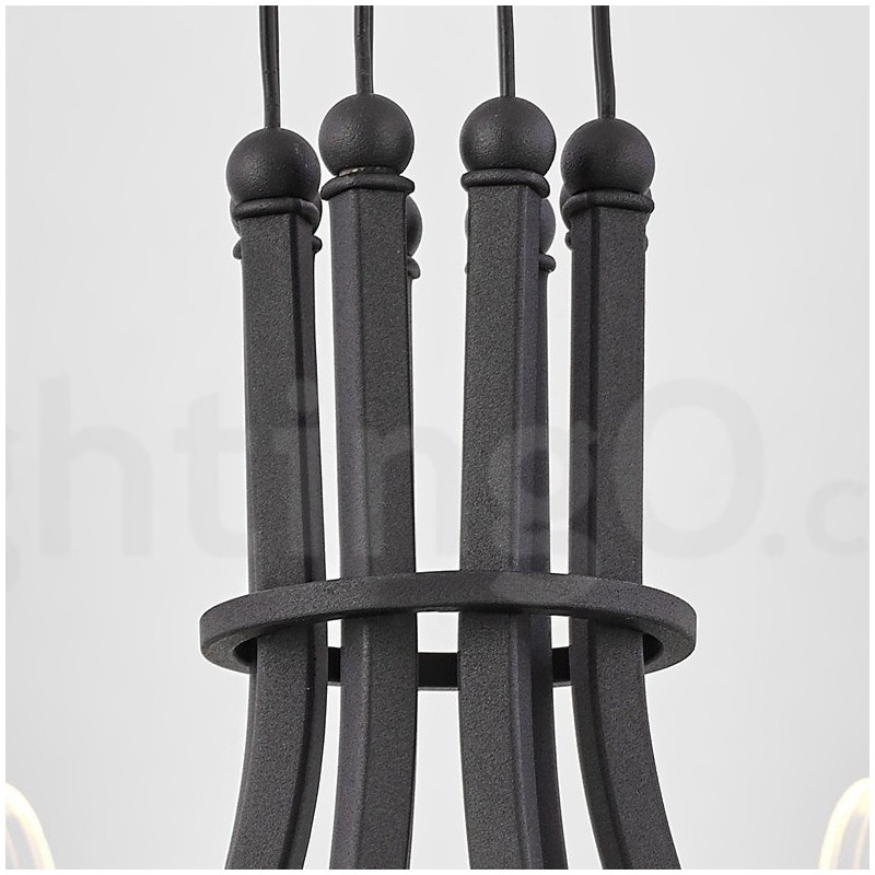 Lampadario di design nordico postmoderno 2021 a 8 luci con paralumi in acrilico nero