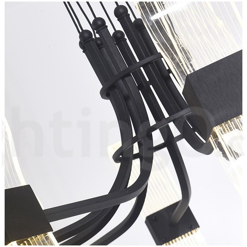Lampadario di design nordico postmoderno 2021 a 8 luci con paralumi in acrilico nero