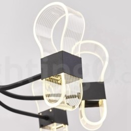 Lampadario di design nordico postmoderno 2021 a 8 luci con paralumi in acrilico nero