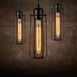 Lampadario mini in metallo stile rustico lodge retrò 3 luci E26/E27