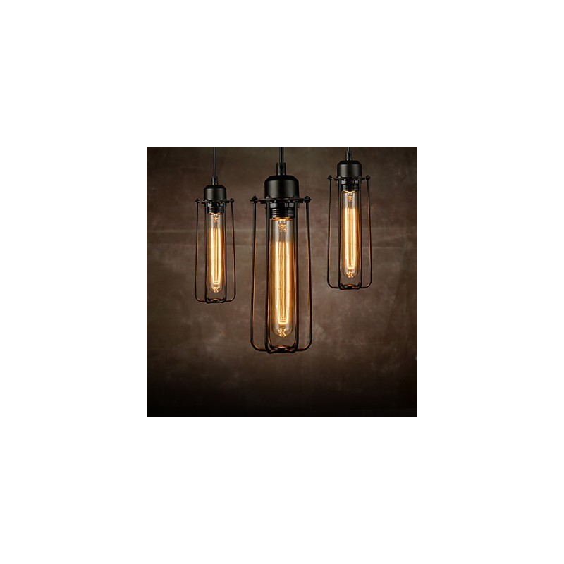 Lampadario mini in metallo stile rustico lodge retrò 3 luci E26/E27