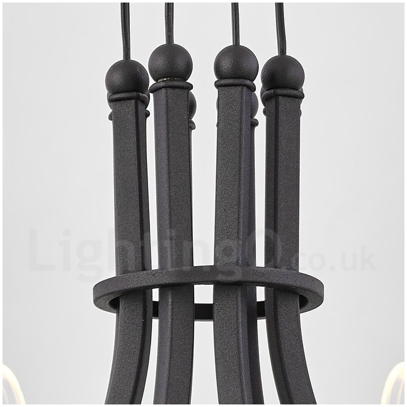 Lampadario di design nordico postmoderno 2021 a 10 luci con paralumi in acrilico nero