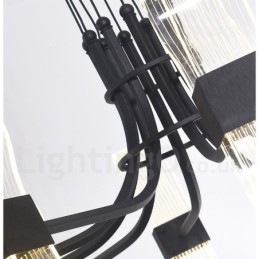 Lampadario di design nordico postmoderno 2021 a 10 luci con paralumi in acrilico nero