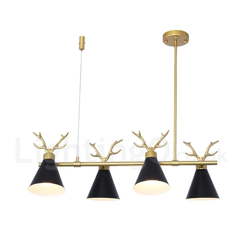 Applique moderna a 4 luci stile nordico macaron con corna di cervo oro