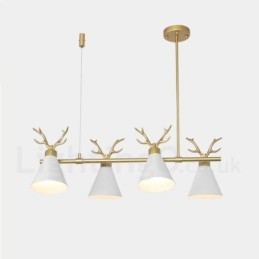Applique moderna a 4 luci stile nordico macaron con corna di cervo oro