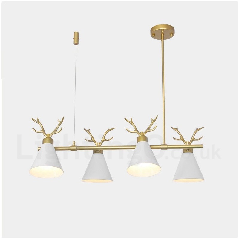 Applique moderna a 4 luci stile nordico macaron con corna di cervo oro