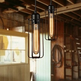 Lampadario mini in metallo stile rustico lodge retrò 3 luci E26/E27