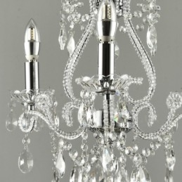 Lampadario a sospensione in cristallo stile americano argento e oro chiaro 3 luci E14