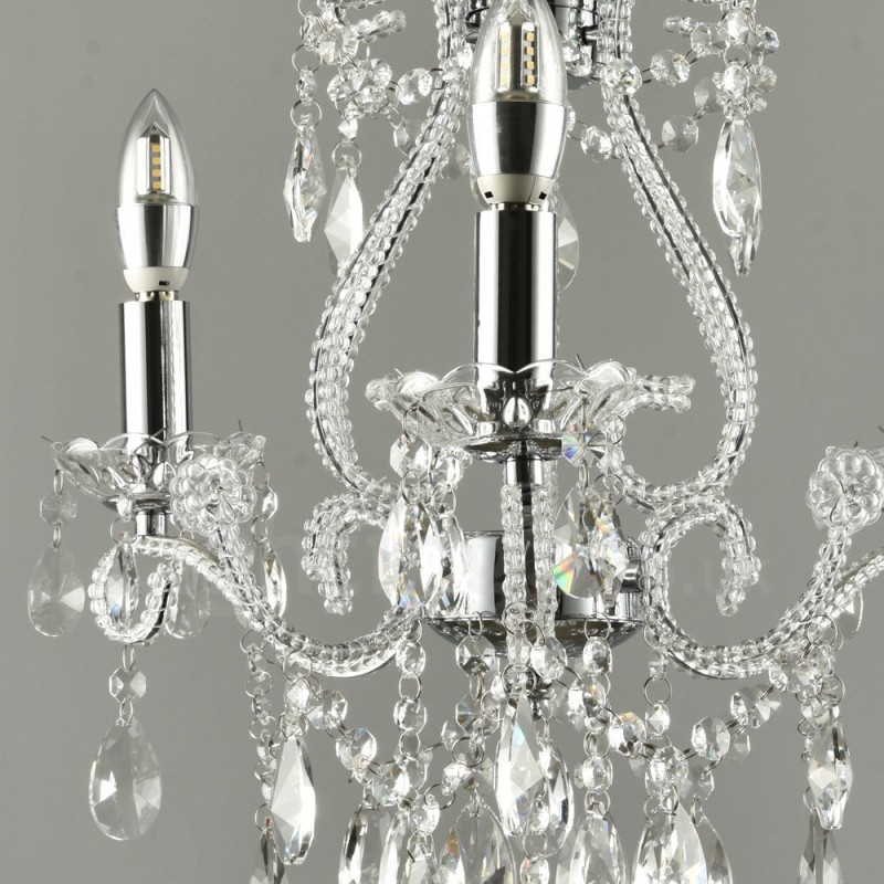 Lampadario a sospensione in cristallo stile americano argento e oro chiaro 3 luci E14