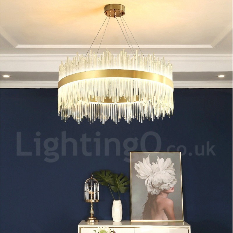 Lampadario rotondo in cristallo moderno contemporaneo diametro 50/60/80/100 cm