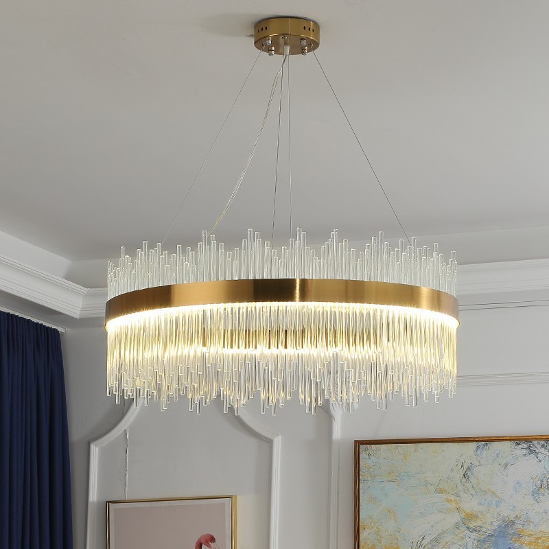 Lampadario rotondo in cristallo moderno contemporaneo diametro 50/60/80/100 cm