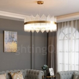 Lampadario rotondo in cristallo moderno contemporaneo diametro 50/60/80/100 cm