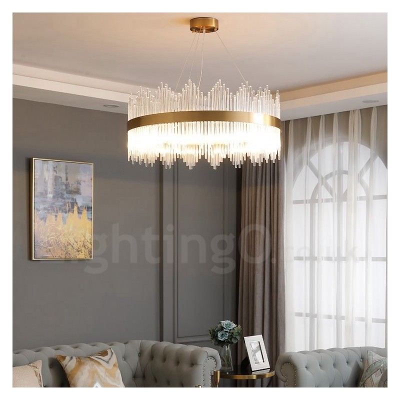 Lampadario rotondo in cristallo moderno contemporaneo diametro 50/60/80/100 cm