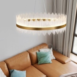 Lampadario rotondo in cristallo moderno contemporaneo diametro 50/60/80/100 cm