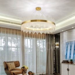 Lampadario rotondo in cristallo moderno contemporaneo diametro 50/60/80/100 cm