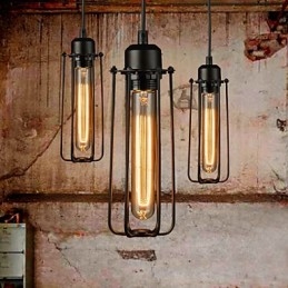 Lampadario mini in metallo stile rustico lodge retrò 3 luci E26/E27