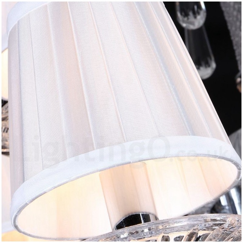Lampadario a candela in cristallo trasparente