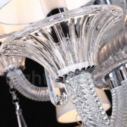 Lampadario a candela in cristallo trasparente