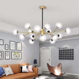 Lampadario moderno Postmodern Magic Beans in vetro e acciaio inox