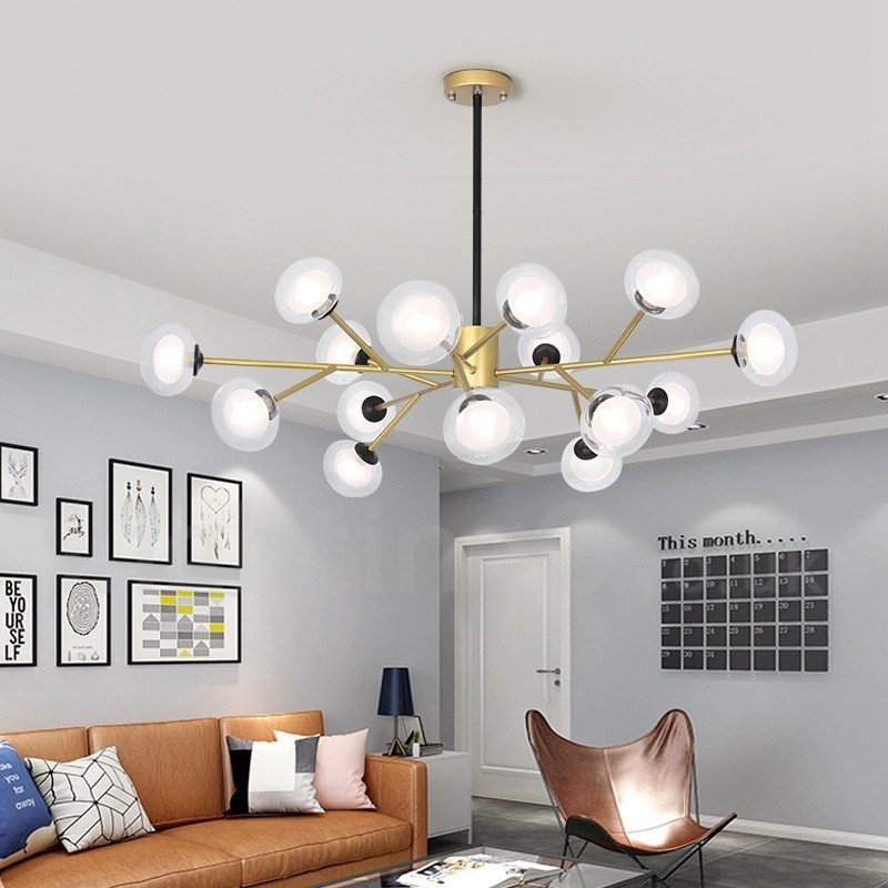 Lampadario moderno Postmodern Magic Beans in vetro e acciaio inox