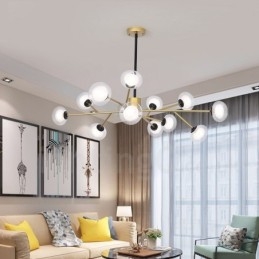 Lampadario moderno Postmodern Magic Beans in vetro e acciaio inox