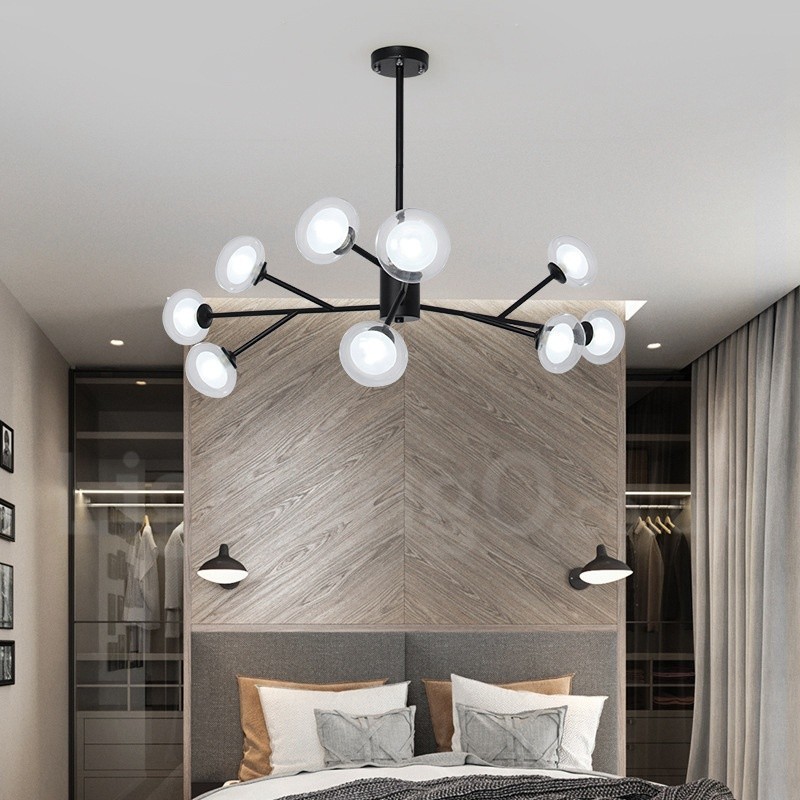 Lampadario moderno Postmodern Magic Beans in vetro e acciaio inox