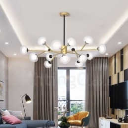 Lampadario moderno Postmodern Magic Beans in vetro e acciaio inox