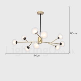 Lampadario moderno Postmodern Magic Beans in vetro e acciaio inox