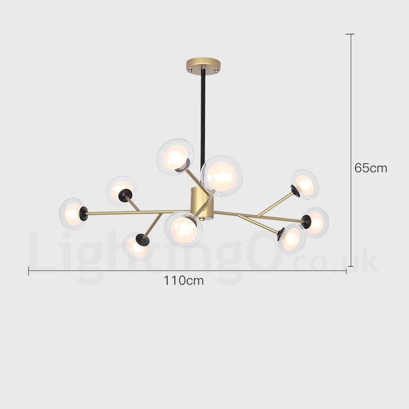 Lampadario moderno Postmodern Magic Beans in vetro e acciaio inox