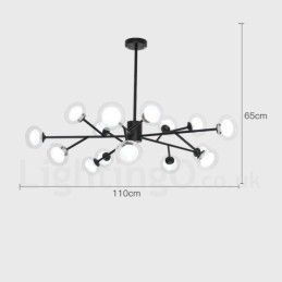 Lampadario moderno Postmodern Magic Beans in vetro e acciaio inox