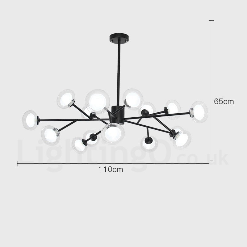 Lampadario moderno Postmodern Magic Beans in vetro e acciaio inox