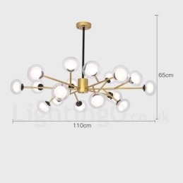 Lampadario moderno Postmodern Magic Beans in vetro e acciaio inox