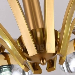Lampadario moderno nordico oro e argento in vetro, attacco E27