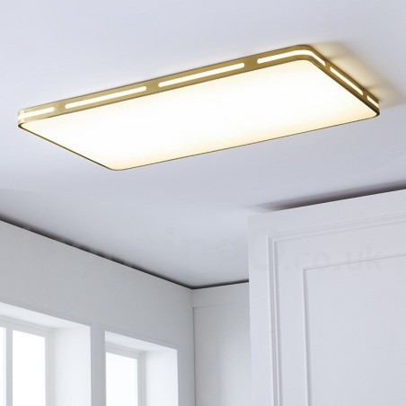Plafoniera a filo in ottone con paralume in acrilico, stile nordico moderno, 100 x 65 cm, H 4 cm