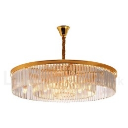 Lampadario a sospensione rotondo in cristallo K9 moderno, GU10, Ø50/75/95 cm, H 18 cm
